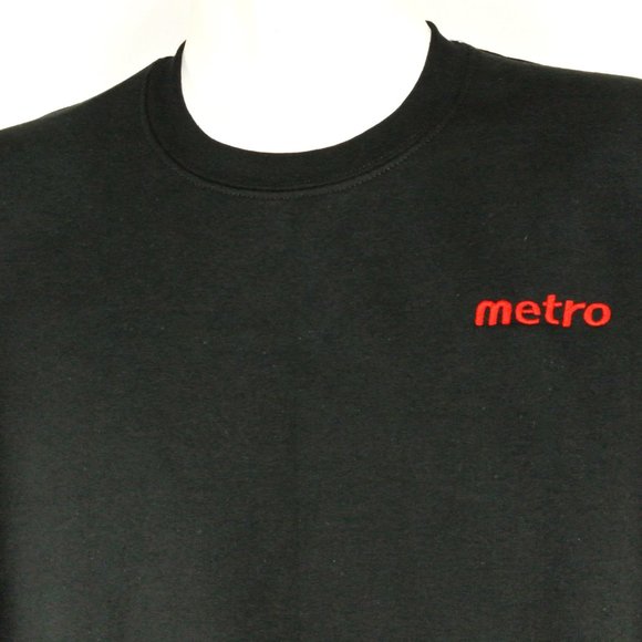 METRO Grocery Store Employee Uniform Black Sweatshirt Shirt Size S Small - Picture 3 of 9